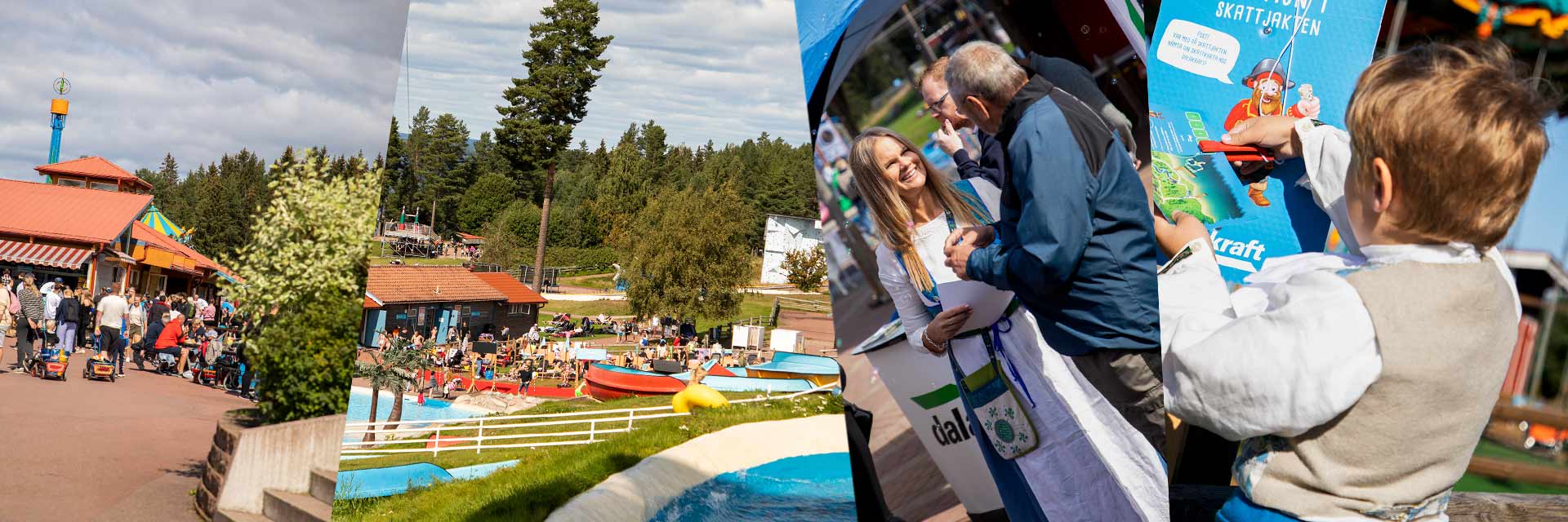 Bildkollage från Dalakrafts eventdag på Leksand Sommarland